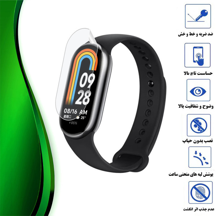 محافظ صفحه نمایش نانو تراستکتور مدل MTBWT مناسب برای ساعت هوشمند شیائومی Mi Band 8
