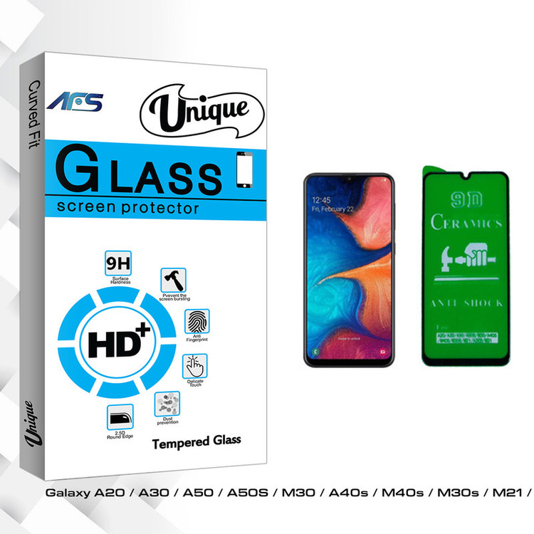 محافظ صفحه نمایش 9D ای اف اس مدل Unique Glass مناسب برای گوشی موبایل سامسونگ Galaxy A20 / A30 / A50 / M30