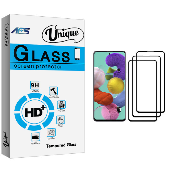 محافظ صفحه نمایش ای اف اس مدل Unique Glass مناسب برای گوشی موبایل سامسونگ Galaxy A51 بسته سه عددی