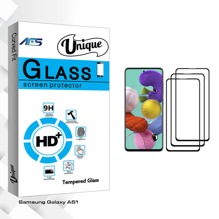محافظ صفحه نمایش ای اف اس مدل Unique Glass مناسب برای گوشی موبایل سامسونگ Galaxy A51 بسته سه عددی
