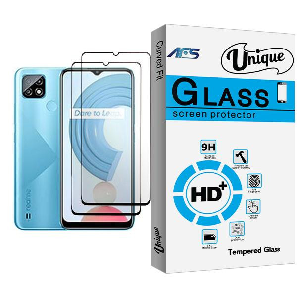 محافظ صفحه نمایش ای اف اس مدل Unique Glass MIX002 مناسب برای گوشی موبایل ریلمی C21 بسته دو عددی