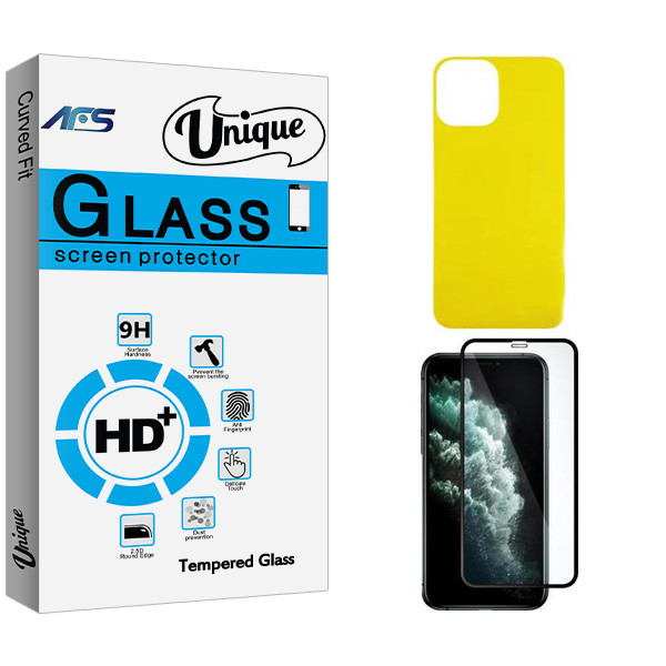 محافظ صفحه نمایش ای اف اس مدل Unique مناسب برای گوشی موبایل اپل iPhone 11 promax به همراه محافظ پشت گوشی