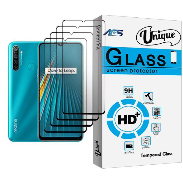 محافظ صفحه نمایش ای اف اس مدل Unique Glass MIX004 مناسب برای گوشی موبایل ریلمی 5i بسته چهار عددی