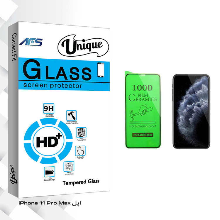 محافظ صفحه نمایش سرامیکی ای اف اس مدل Unique Glass مناسب برای گوشی موبایل اپل iPhone 11 Pro Max