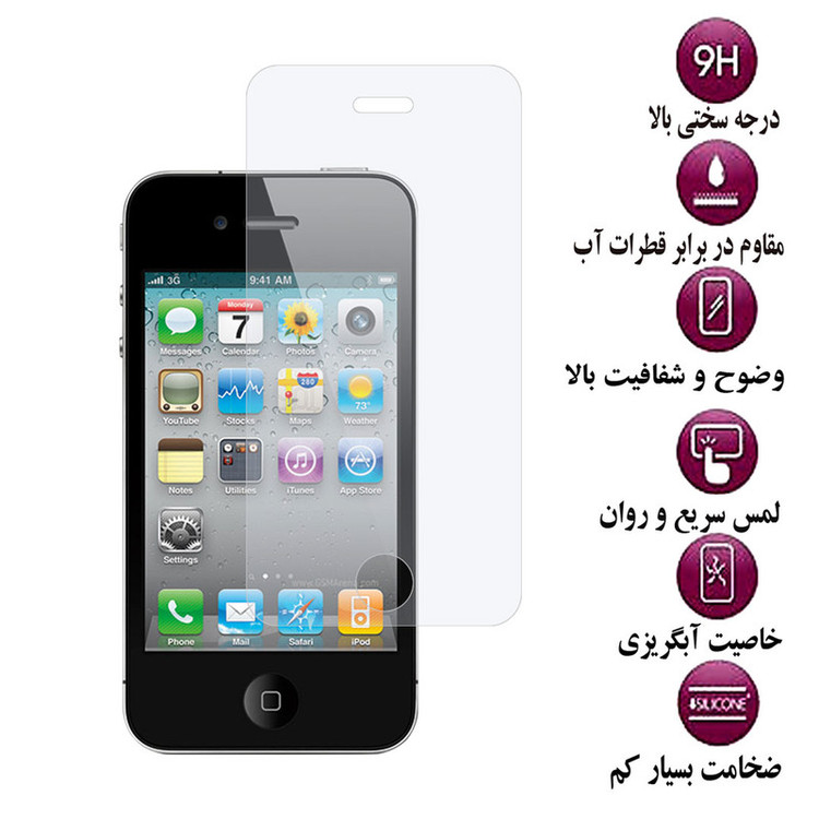 محافظ صفحه نمایش گلس استار مدل SIMPLS مناسب برای گوشی موبایل اپل iPhone 4