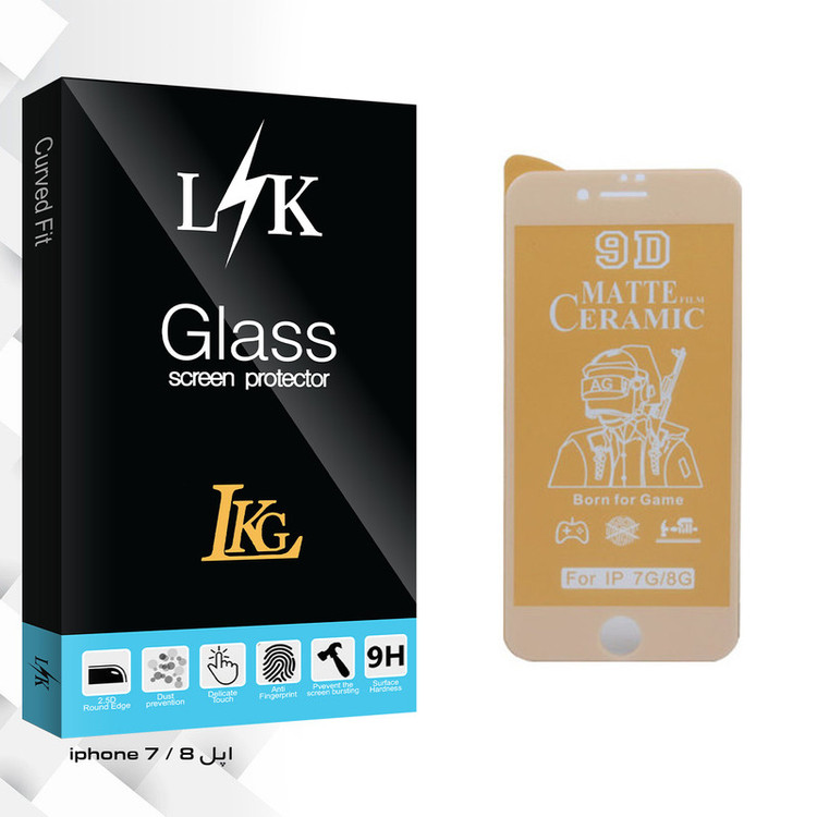 محافظ صفحه نمایش سرامیکی مات ال کا جی مدل LK Glass مناسب برای گوشی موبایل اپل iphone 7 / 8