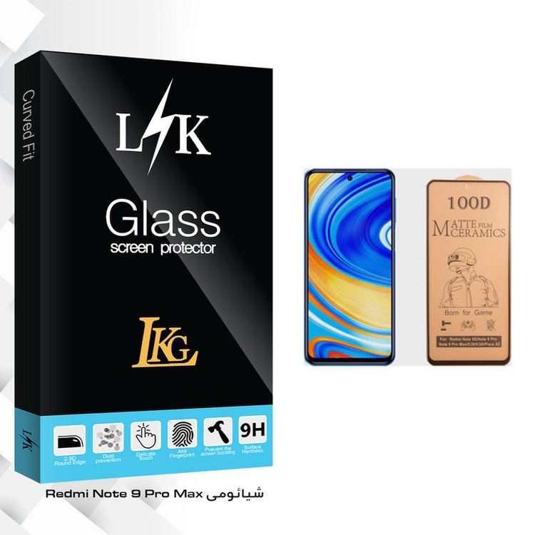 برای محافظ صفحه نمایش سرامیکی ال کا جی مدل LK Glass مناسب گوشی موبایل شیائومی Redmi Note 9 Pro Max