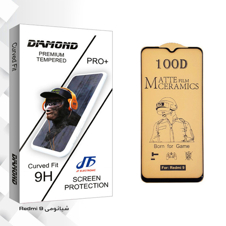 محافظ صفحه نمایش سرامیکی جی اف مدل Diamond glass مناسب برای گوشی موبایل شیائومی Redmi 9