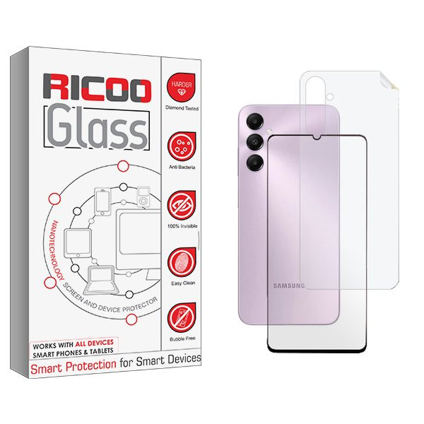 محافظ صفحه نمایش شیشه ای ریکو مدل RiC2 مناسب برای گوشی موبایل سامسونگ Galaxy A15 به همراه محافظ پشت گوشی