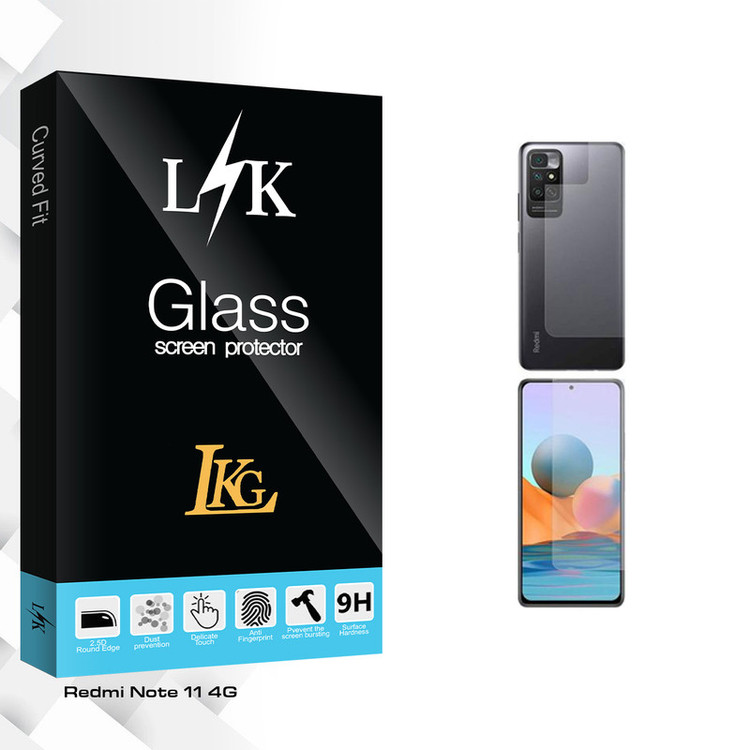 محافظ صفحه نمایش ال کا جی مدل LK Glass مناسب برای گوشی موبایل شیائومی Redmi Note 11 4G به همراه محافظ پشت گوشی