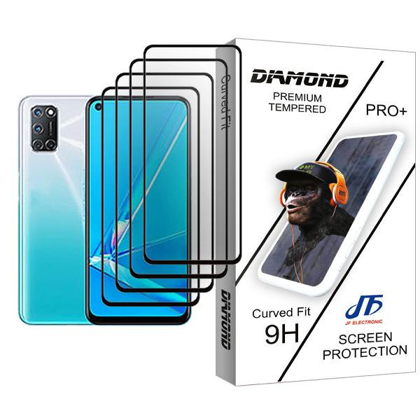 محافظ صفحه نمایش جی اف مدل Diamond Glass MIX004 مناسب برای گوشی موبایل اوپو A92 بسته چهار عددی