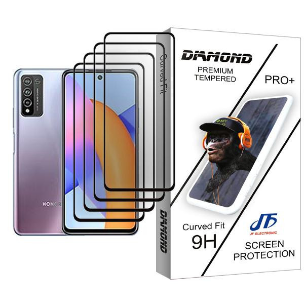 محافظ صفحه نمایش جی اف مدل Diamond Glass MIX004 مناسب برای گوشی موبایل آنر 10X Lite بسته چهار عددی