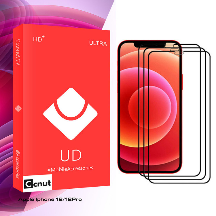 محافظ صفحه نمایش سرامیکی کوکونات مدل UD Glass مناسب برای گوشی موبایل اپل Iphone 12 بسته سه عددی