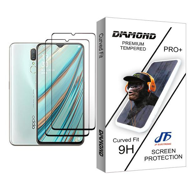 محافظ صفحه نمایش جی اف مدل Diamond Glass MIX002 مناسب برای گوشی موبایل اوپو A9 بسته دو عددی