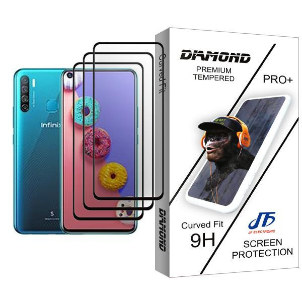 محافظ صفحه نمایش جی اف مدل Diamond Glass MIX003 مناسب برای گوشی موبایل اینفینیکس S5 بسته سه عددی