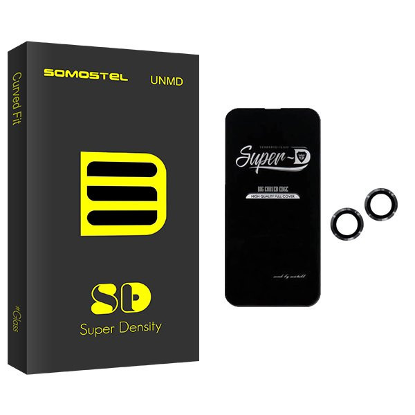 محافظ صفحه نمایش سوماستل مدل SD SuperD مناسب برای گوشی موبایل اپل iPhone 13 به همراه محافظ لنز گوشی