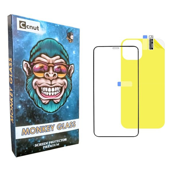 محافظ صفحه نمایش شیشه ای کوکونات مدل mnk مناسب برای گوشی موبایل اپل iPhone 11 به همراه محافظ پشت گوشی