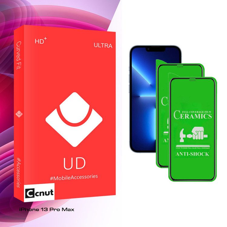 محافظ صفحه نمایش سرامیکی کوکونات مدل UD GLASS مناسب برای گوشی موبایل اپل iPhone 13 Pro Max بسته دو عددی