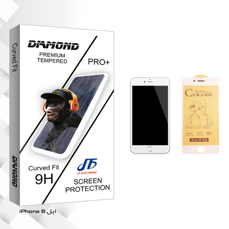 محافظ صفحه نمایش سرامیکی جی اف مدل Diamond glass مناسب برای گوشی موبایل اپل iPhone 6
