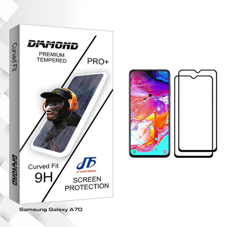 محافظ صفحه نمایش جی اف مدل Diamond glass مناسب برای گوشی موبایل سامسونگ Galaxy A70 بسته دو عددی