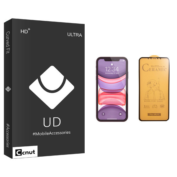 محافظ صفحه نمایش سرامیکی کوکونات مدل UD Black مناسب برای گوشی موبایل اپل iPhone 11
