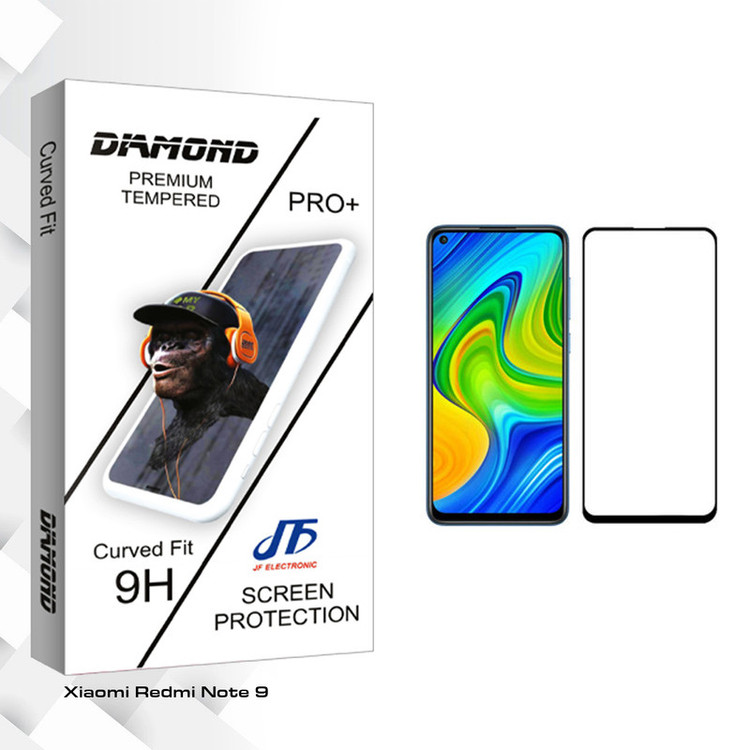 محافظ صفحه نمایش جی اف مدل Diamond glass مناسب برای گوشی موبایل شیائومی Redmi Note 9