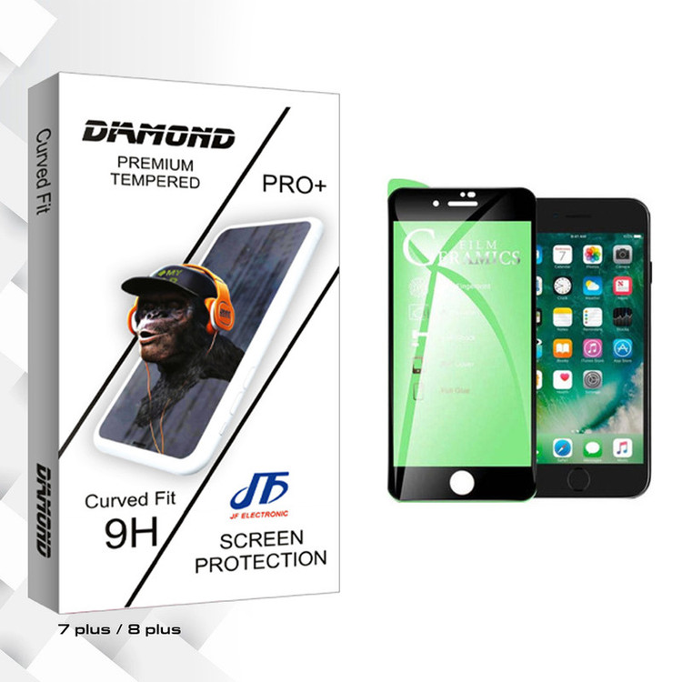 محافظ صفحه نمایش جی اف مدل Diamond glass مناسب برای گوشی موبایل اپل iPhone 7 plus