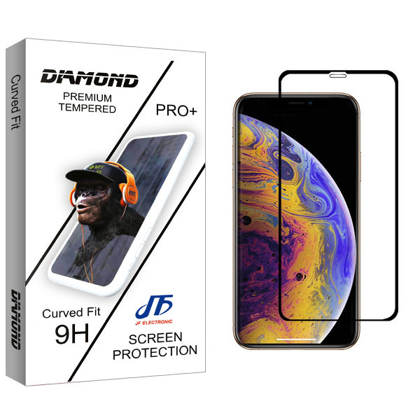 محافظ صفحه نمایش جی اف مدل Diamond glass مناسب برای گوشی موبایل اپل iPhone X