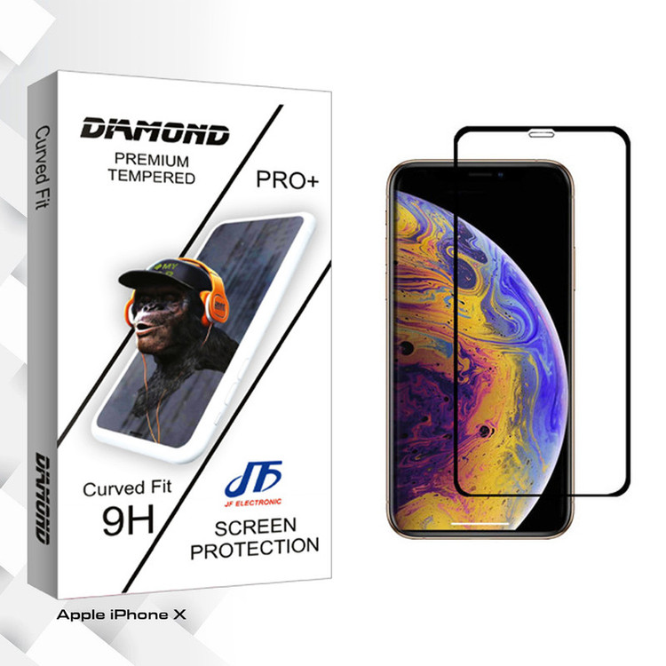 محافظ صفحه نمایش جی اف مدل Diamond glass مناسب برای گوشی موبایل اپل iPhone X