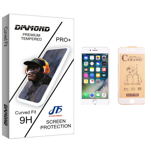 محافظ صفحه نمایش سرامیکی جی اف مدل Diamond glass مناسب برای گوشی موبایل اپل iPhone 7