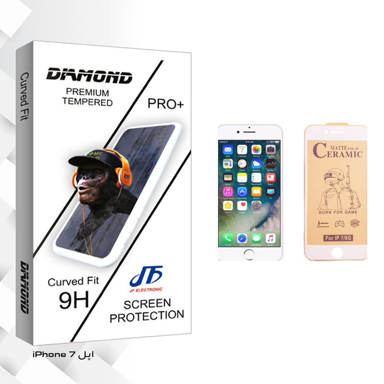 محافظ صفحه نمایش سرامیکی جی اف مدل Diamond glass مناسب برای گوشی موبایل اپل iPhone 7