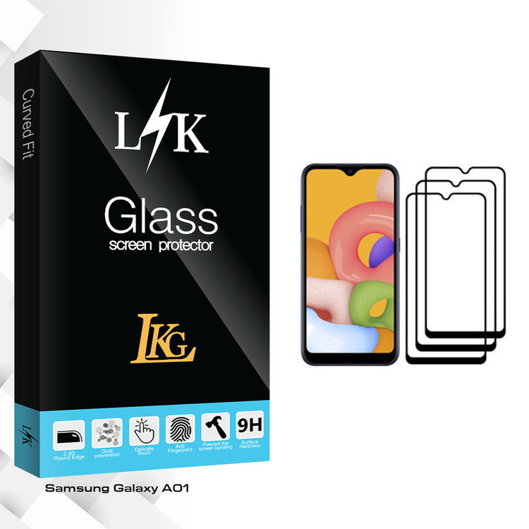 محافظ صفحه نمایش ال کا جی مدل LK Glass مناسب برای گوشی موبایل سامسونگ Galaxy A01 بسته سه عددی