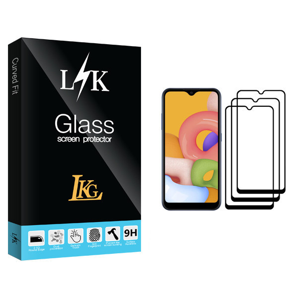 محافظ صفحه نمایش ال کا جی مدل LK Glass مناسب برای گوشی موبایل سامسونگ Galaxy A01 بسته سه عددی