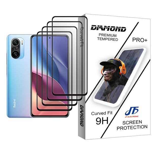 محافظ صفحه نمایش جی اف مدل Diamond Glass MIX004 مناسب برای گوشی موبایل شیائومی Redmi K40 Pro بسته چهار عددی