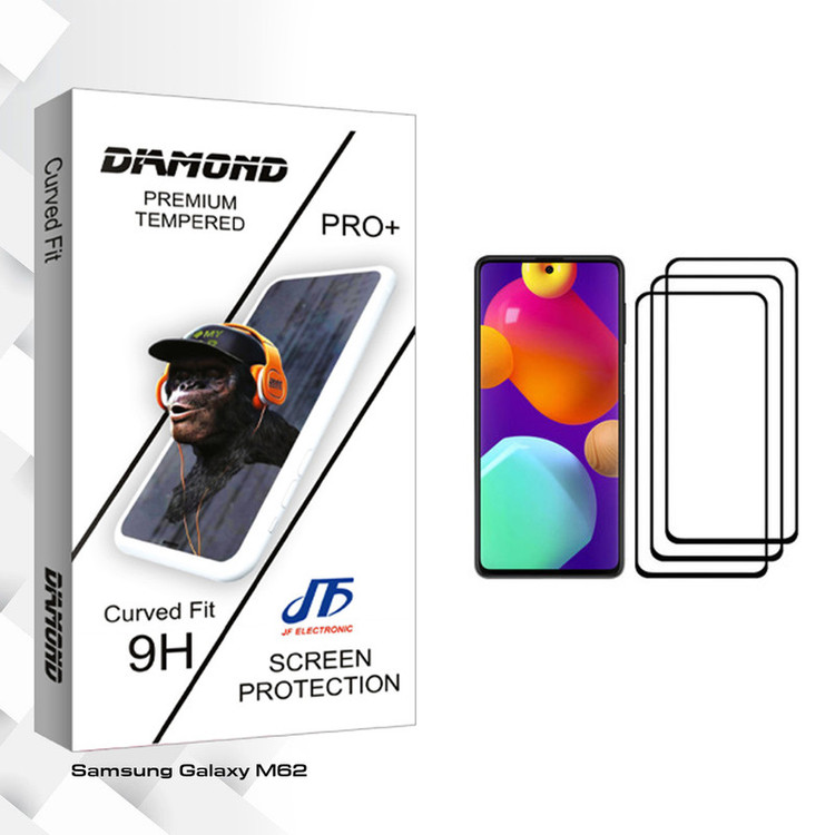 محافظ صفحه نمایش جی اف مدل Diamond glass مناسب برای گوشی موبایل سامسونگ Galaxy M62 بسته سه عددی