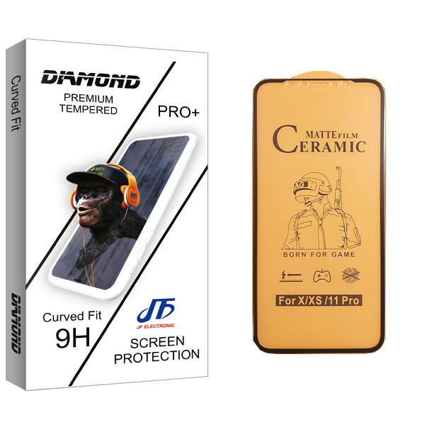 محافظ صفحه نمایش سرامیکی جی اف مدل Diamond glass مناسب برای گوشی موبایل اپل iPhone 11 Pro