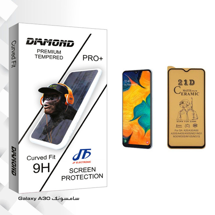 محافظ صفحه نمایش سرامیکی جی اف مدل Diamond glass مناسب برای گوشی موبایل سامسونگ Galaxy A30