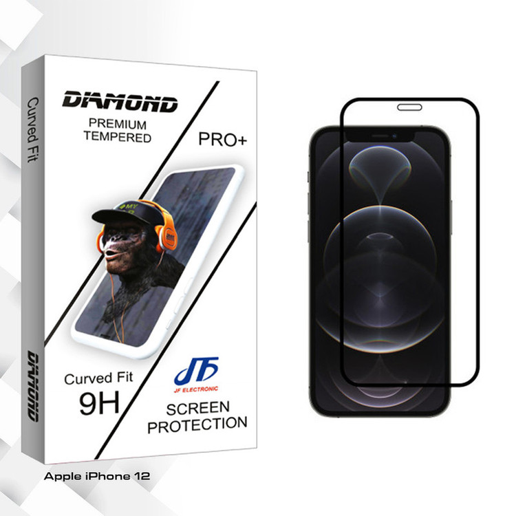 محافظ صفحه نمایش جی اف مدل Diamond glass مناسب برای گوشی موبایل اپل iPhone 12