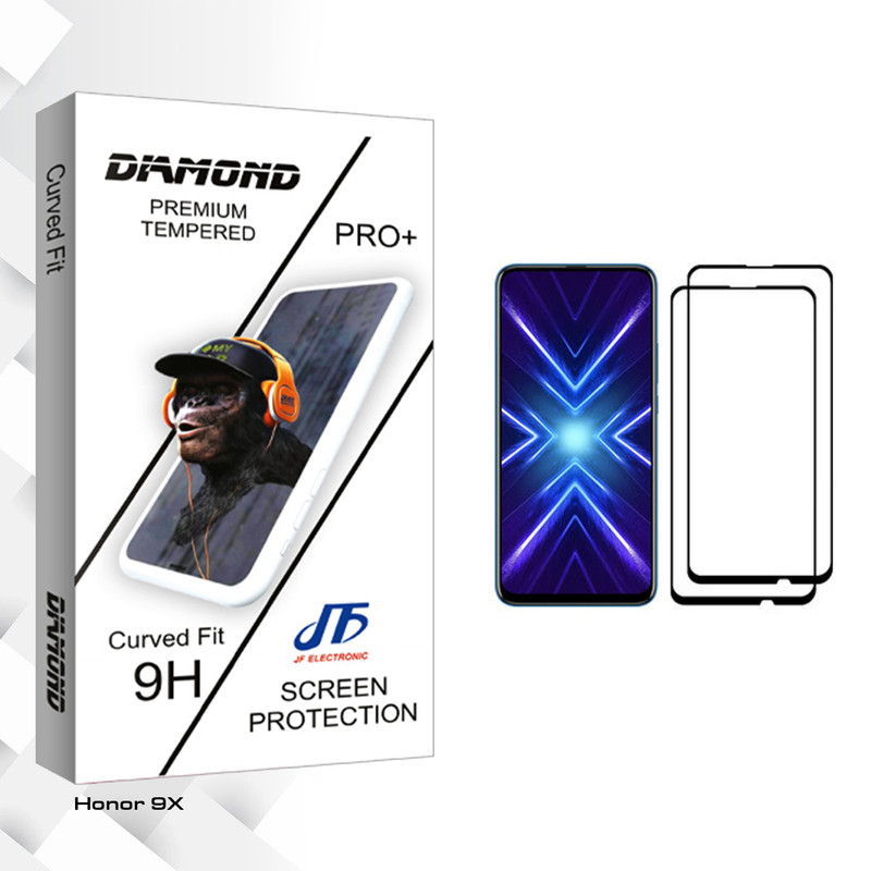 محافظ صفحه نمایش جی اف مدل Diamond glass مناسب برای گوشی موبایل آنر 9X بسته دو عددی