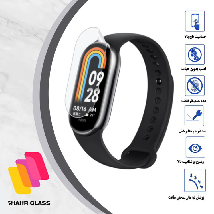 محافظ صفحه نمایش نانو شهر گلس مدل MTBWSH مناسب برای ساعت هوشمند شیائومی Mi Band 8