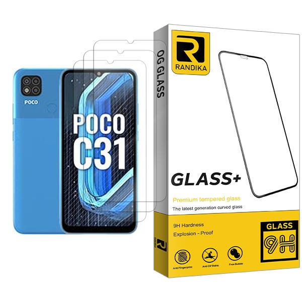 محافظ صفحه نمایش راندیکا مدل Glass MIX003 مناسب برای گوشی موبایل شیائومی Poco C31 بسته سه عددی