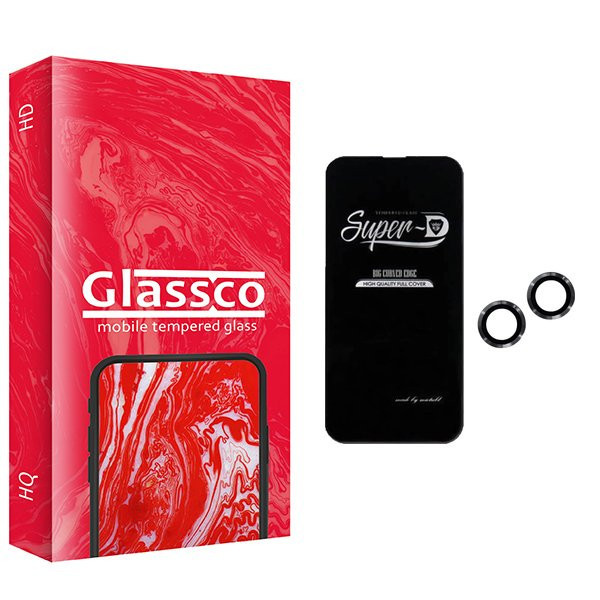 محافظ صفحه نمایش گلس کو مدل CGo1 SuperD مناسب برای گوشی موبایل اپل iPhone 14 به همراه محافظ لنز گوشی