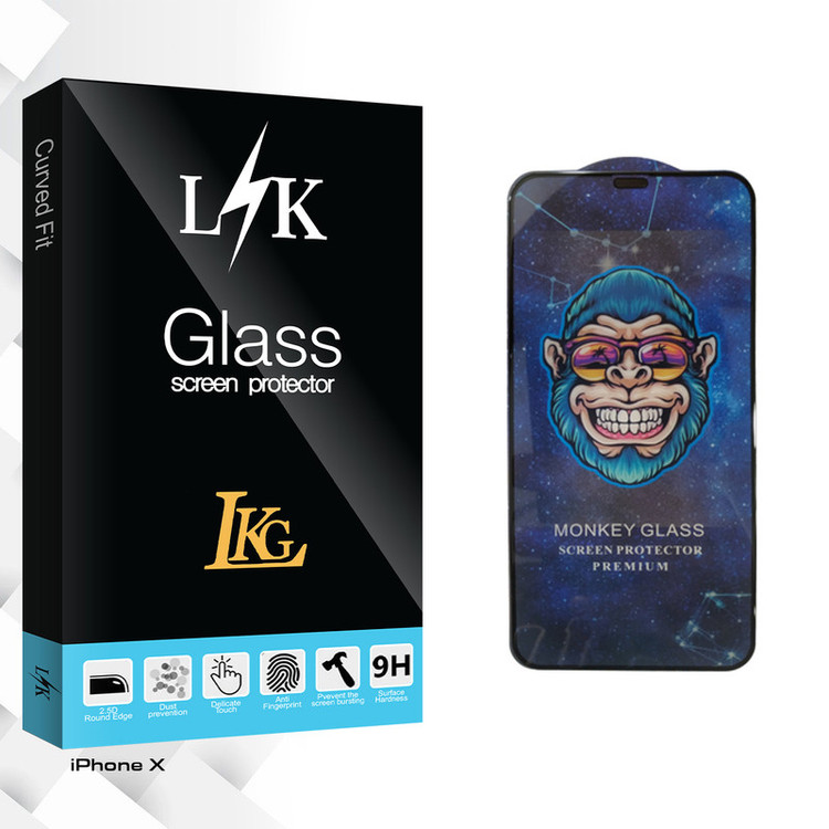 محافظ صفحه نمایش ال کا جی مدل LK GlassMonkey مناسب برای گوشی موبایل اپل iPhone X