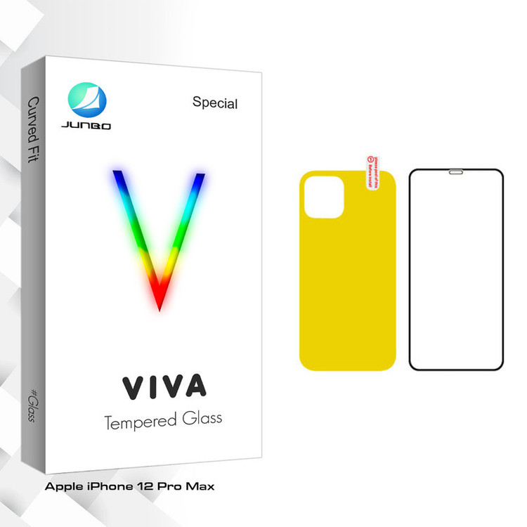 محافظ صفحه نمایش و پشت گوشی جانبو مدل Viva Glass مناسب برای گوشی موبایل اپل iPhone 12 Pro Max