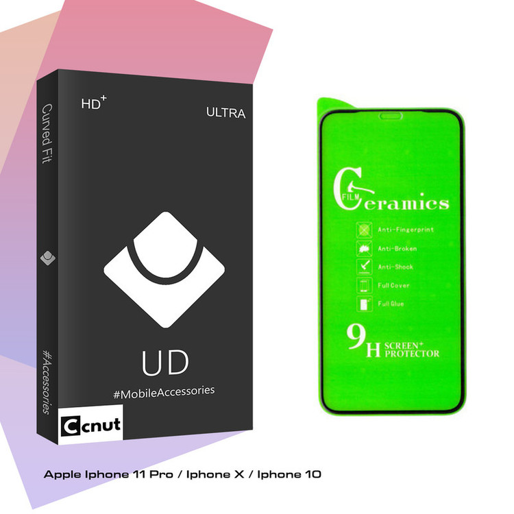 محافظ صفحه نمایش سرامیکی کوکونات مدل UD Black مناسب برای گوشی موبایل اپل Iphone 11 Pro / X / 10