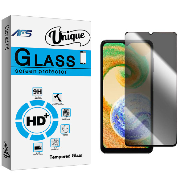 محافظ صفحه نمایش حریم شخصی ای اف اس مدل Unique مناسب برای گوشی موبایل سامسونگ Galaxy A04s