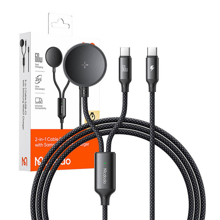 کابل USB-C به شارژر واچ سامسونگ / USB-C مک دودو مدل CA-421 طول 1.2 متر