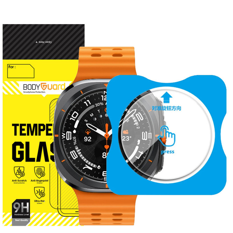 محافظ صفحه نمایش شیشه ای بادیگارد مدل Frame مناسب برای ساعت هوشمند سامسونگ Galaxy Watch Ultra