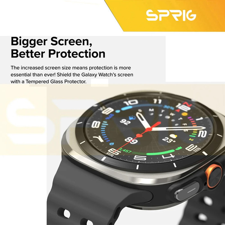 محافظ صفحه نمایش شیشه ای اسپریگ مدل SPG مناسب برای ساعت هوشمند سامسونگ Galaxy watch 7 Ultra بسته سه عددی