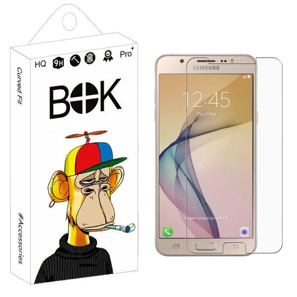 محافظ صفحه نمایش شیشه ای بوک مدل Transparent Plus مناسب برای گوشی موبایل سامسونگ Galaxy J7 Prime / J7 Prime 2